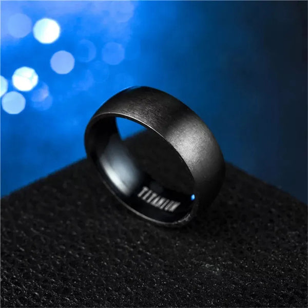 Anel Masculino Preto Titânio 8mm